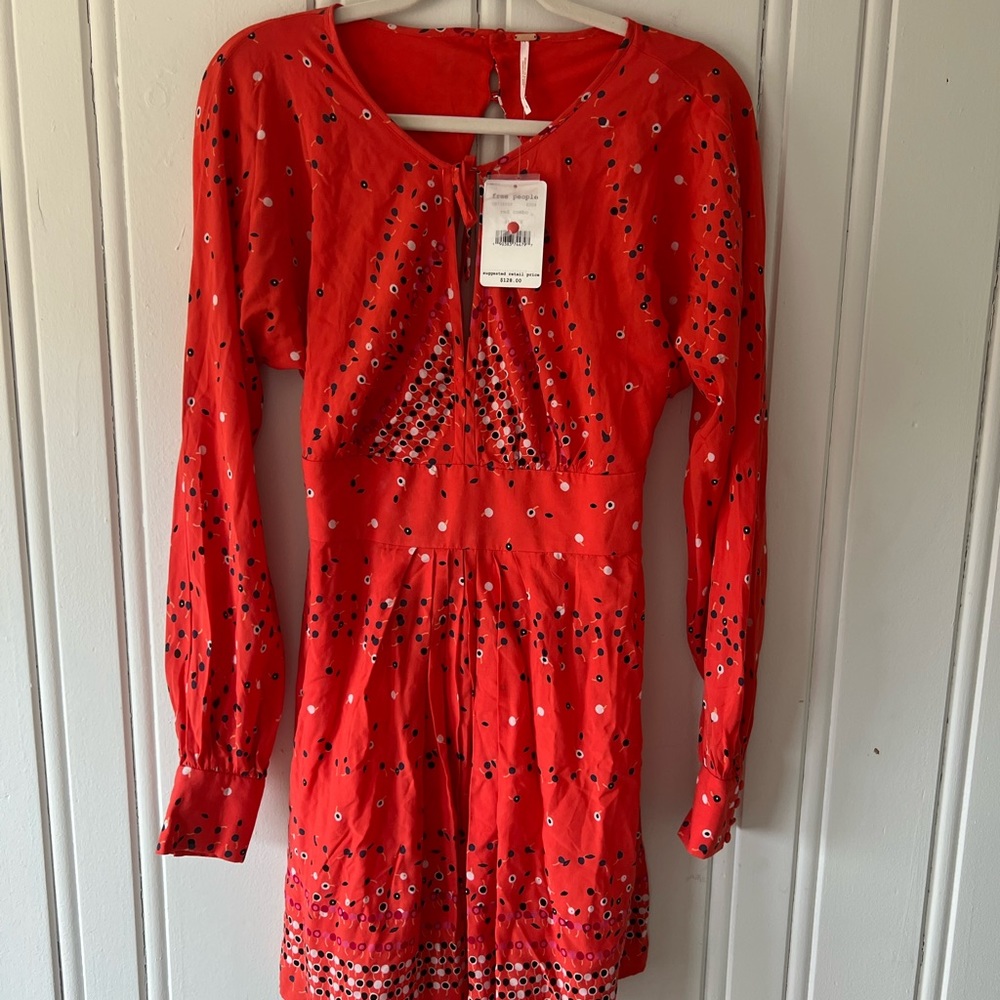 NWT Free People Coryn Mini Dress Red